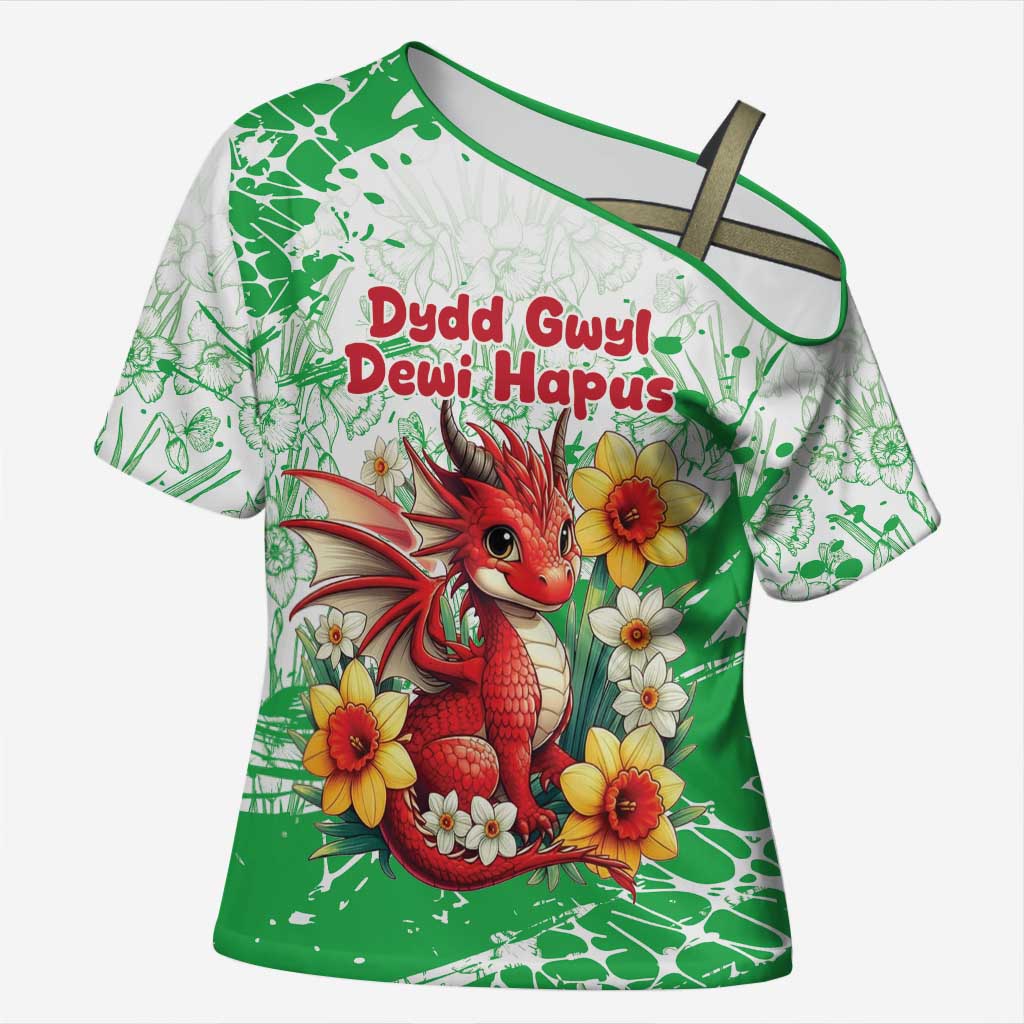 Wales Saint David’s Day Personalized Cross Shoulder Shirt Funny Welsh Dragon Daffodil - Wonder Print Shop