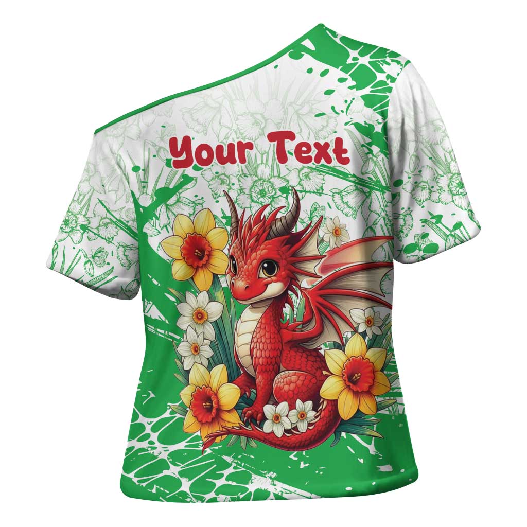 Wales Saint David’s Day Personalized Cross Shoulder Shirt Funny Welsh Dragon Daffodil - Wonder Print Shop