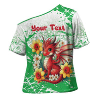Wales Saint David’s Day Personalized Cross Shoulder Shirt Funny Welsh Dragon Daffodil - Wonder Print Shop