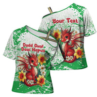Wales Saint David’s Day Personalized Cross Shoulder Shirt Funny Welsh Dragon Daffodil - Wonder Print Shop