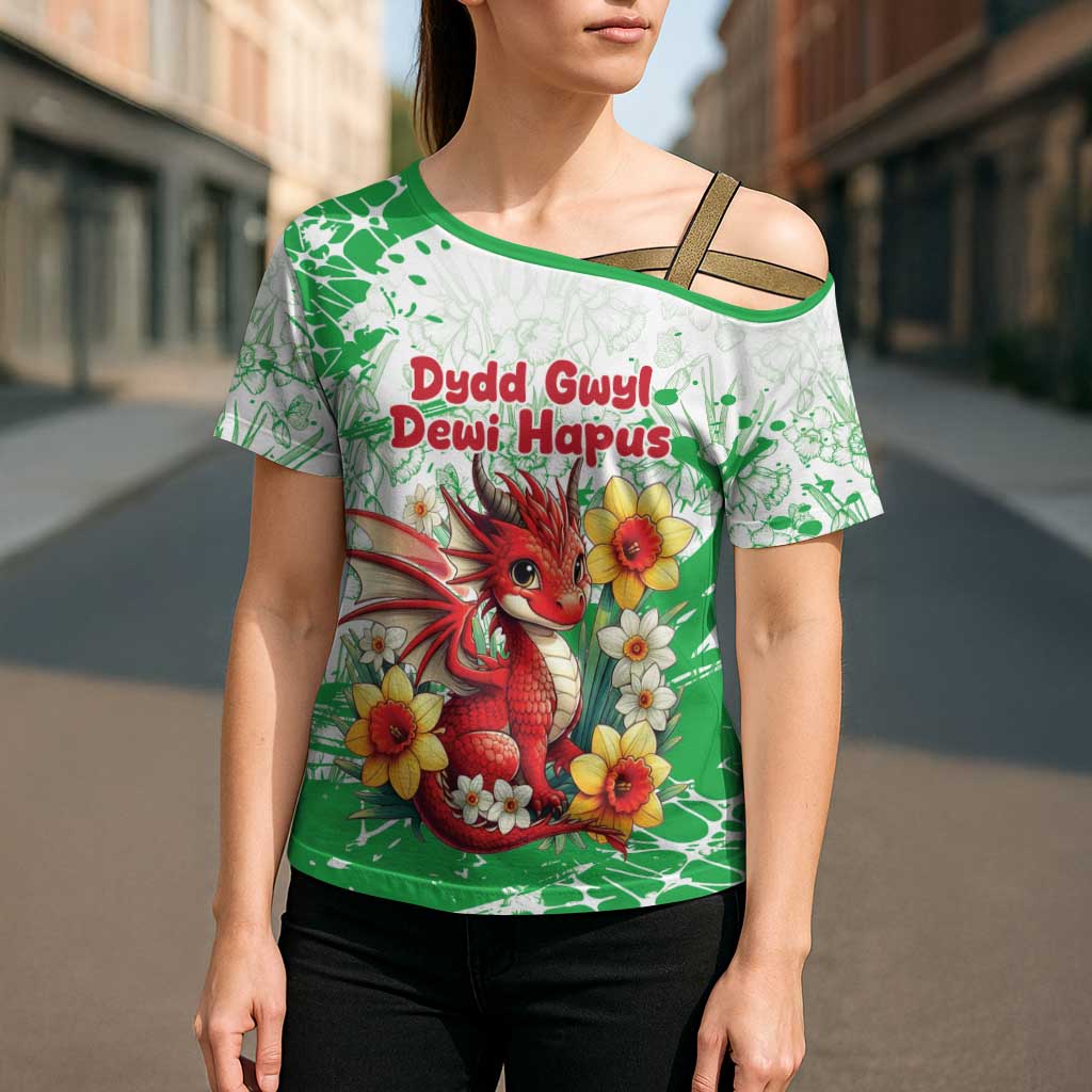 Wales Saint David’s Day Personalized Cross Shoulder Shirt Funny Welsh Dragon Daffodil - Wonder Print Shop