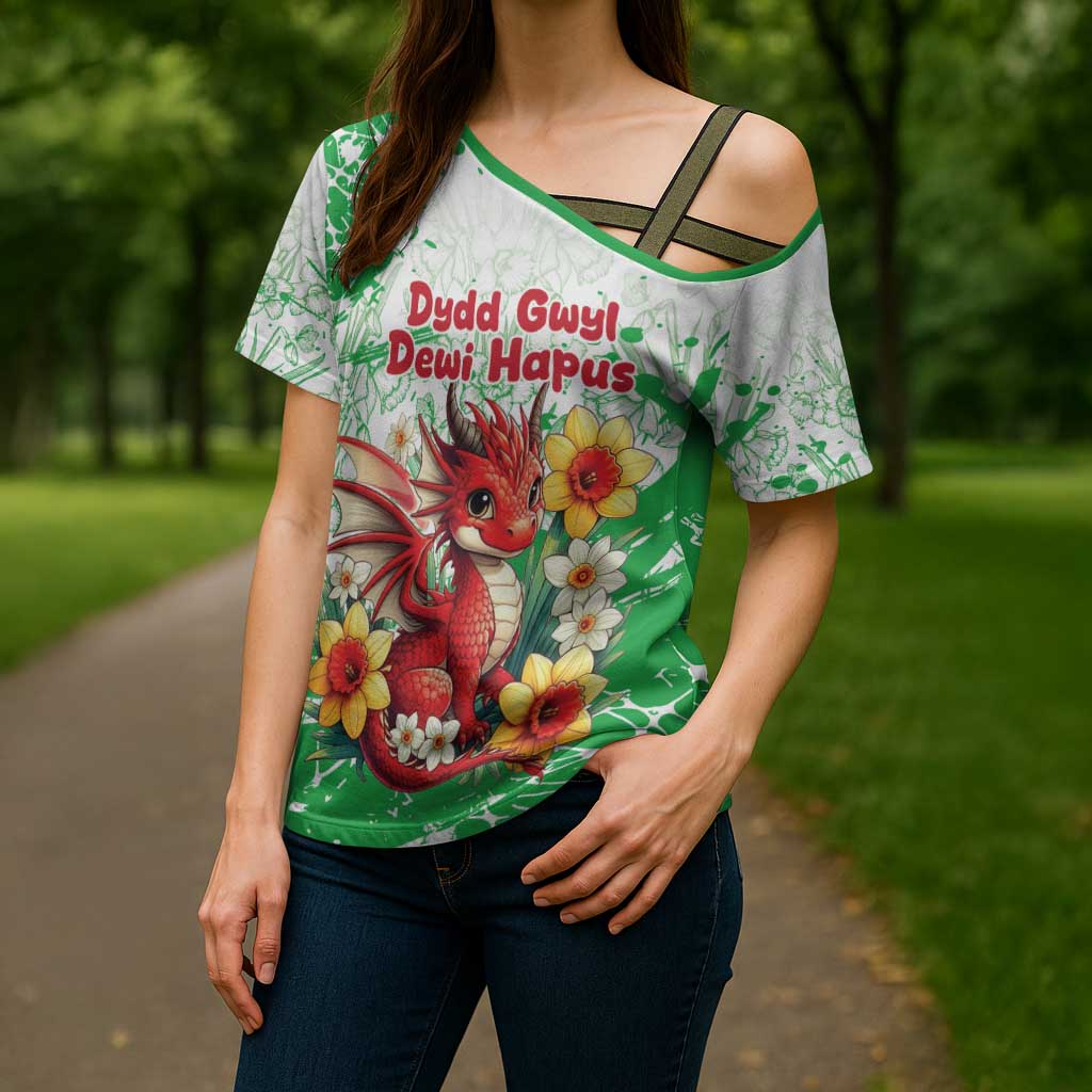 Wales Saint David’s Day Personalized Cross Shoulder Shirt Funny Welsh Dragon Daffodil - Wonder Print Shop