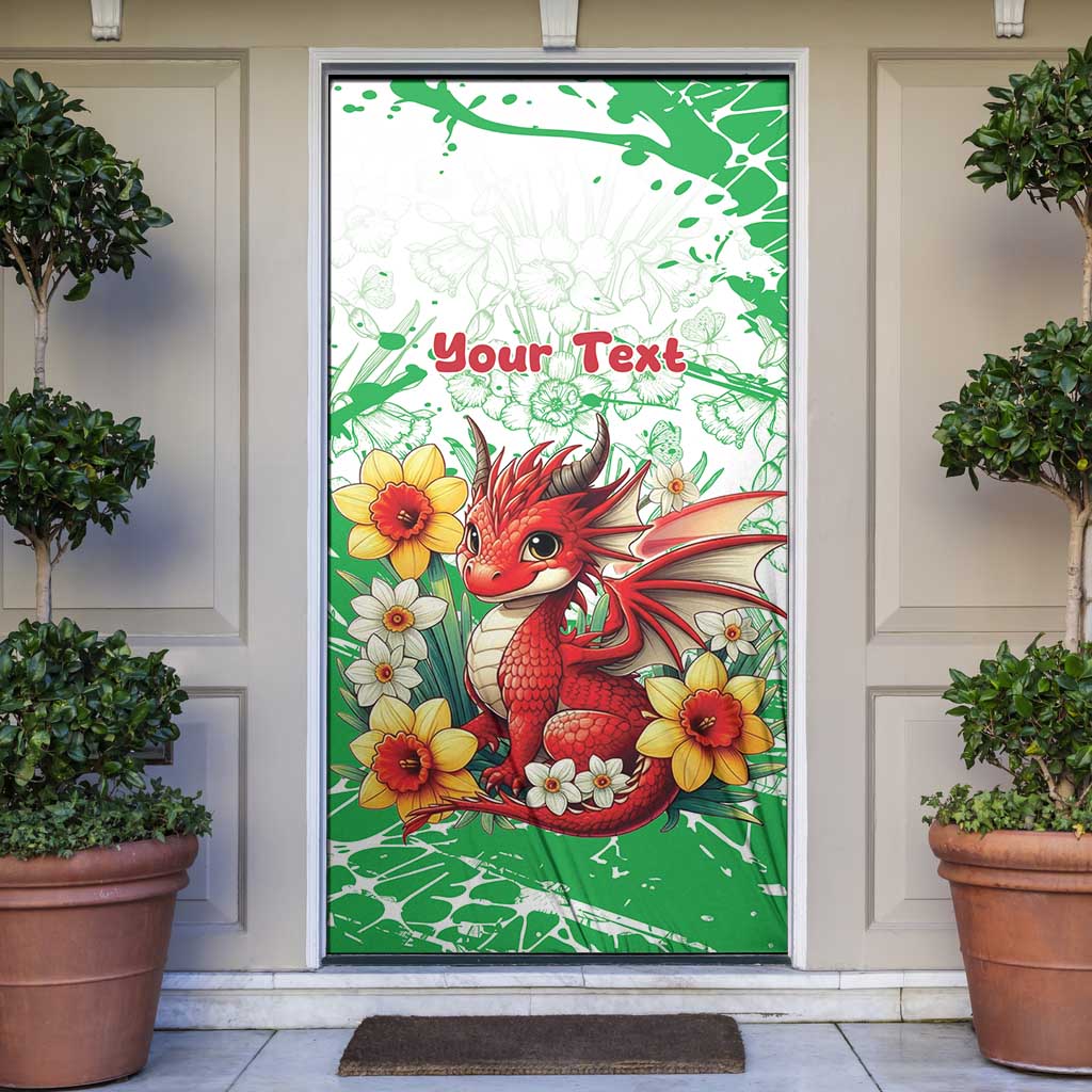 Wales Saint David’s Day Personalized Door Cover Funny Welsh Dragon Daffodil - Wonder Print Shop