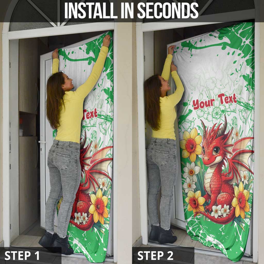Wales Saint David’s Day Personalized Door Cover Funny Welsh Dragon Daffodil - Wonder Print Shop