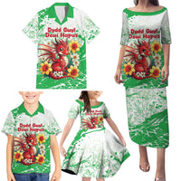 Wales Saint David’s Day Personalized Family Matching Puletasi and Hawaiian Shirt Funny Welsh Dragon Daffodil - Wonder Print Shop