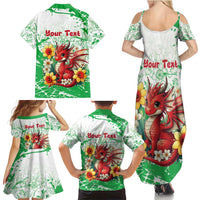 Wales Saint David’s Day Personalized Family Matching Summer Maxi Dress and Hawaiian Shirt Funny Welsh Dragon Daffodil - Wonder Print Shop