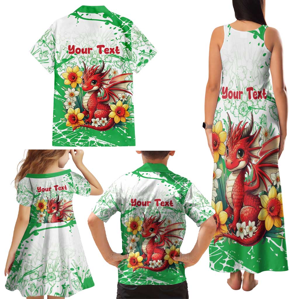 Wales Saint David’s Day Personalized Family Matching Tank Maxi Dress and Hawaiian Shirt Funny Welsh Dragon Daffodil - Wonder Print Shop