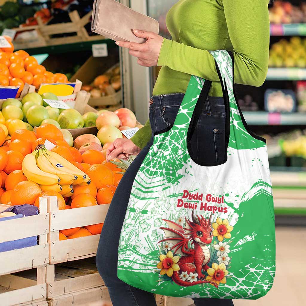 Wales Saint David’s Day Personalized Grocery Bag Funny Welsh Dragon Daffodil - Wonder Print Shop