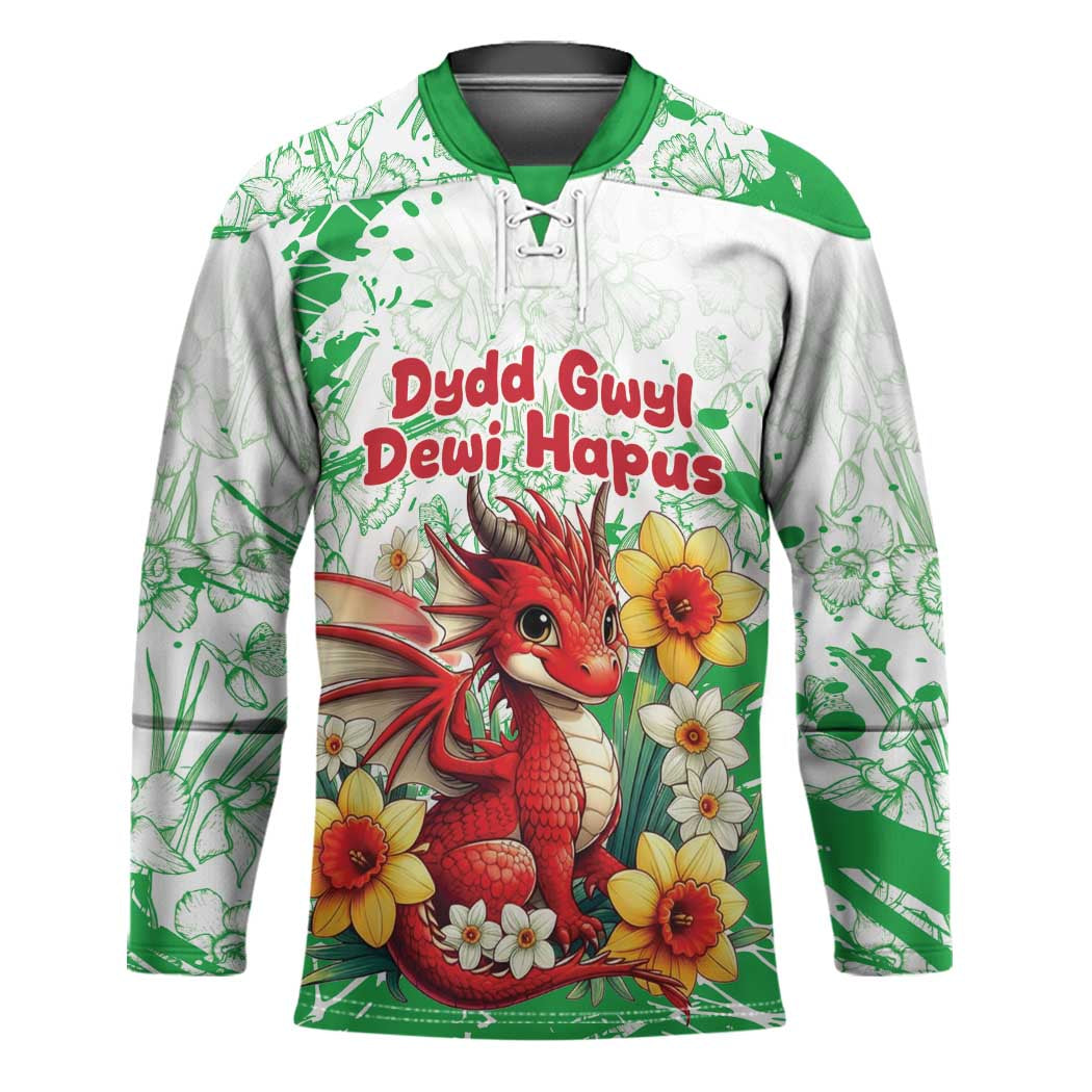 Wales Saint David’s Day Personalized Hockey Jersey Funny Welsh Dragon Daffodil - Wonder Print Shop