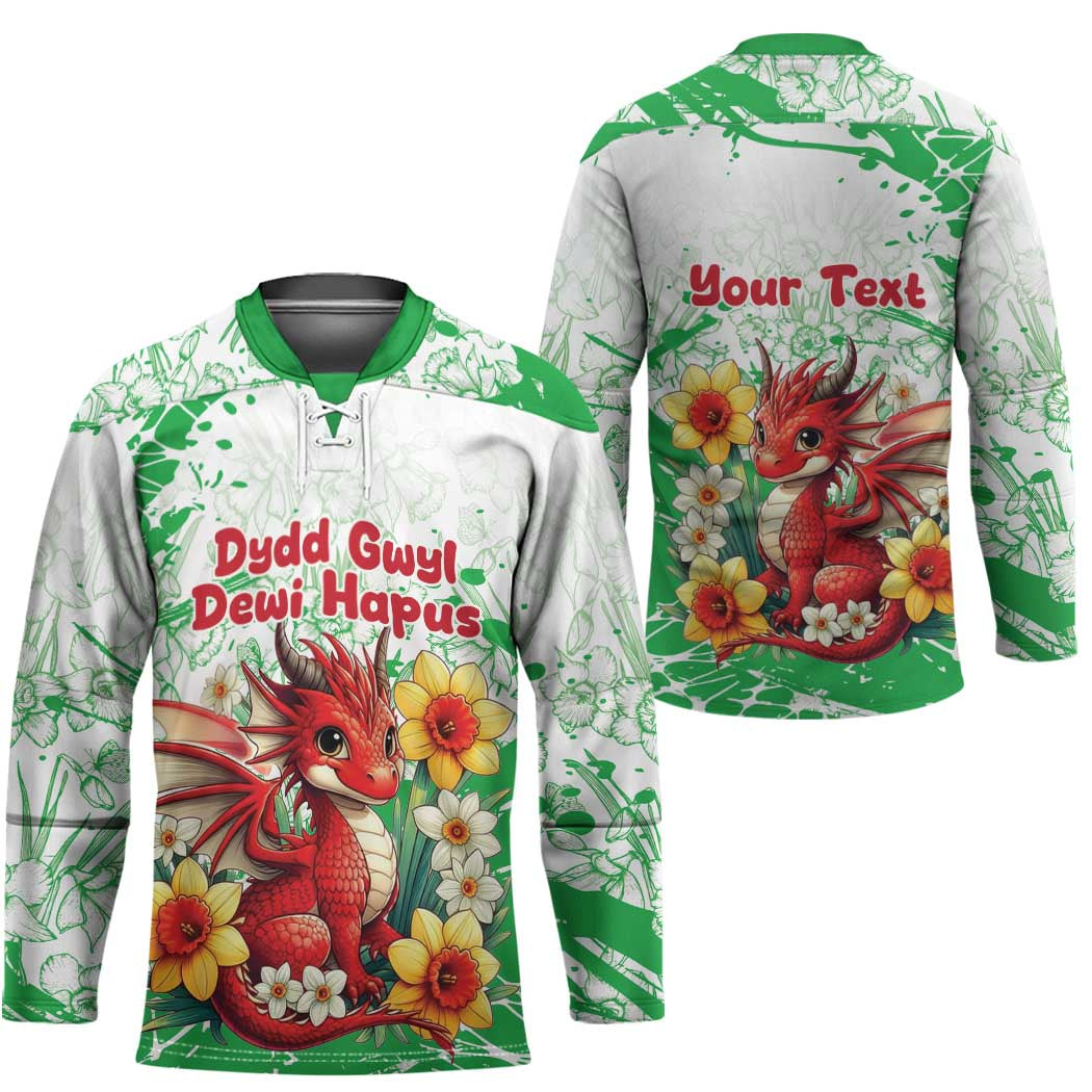 Wales Saint David’s Day Personalized Hockey Jersey Funny Welsh Dragon Daffodil - Wonder Print Shop
