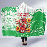 Wales Saint David’s Day Personalized Hooded Blanket Funny Welsh Dragon Daffodil - Wonder Print Shop