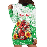 Wales Saint David’s Day Personalized Hoodie Dress Funny Welsh Dragon Daffodil - Wonder Print Shop
