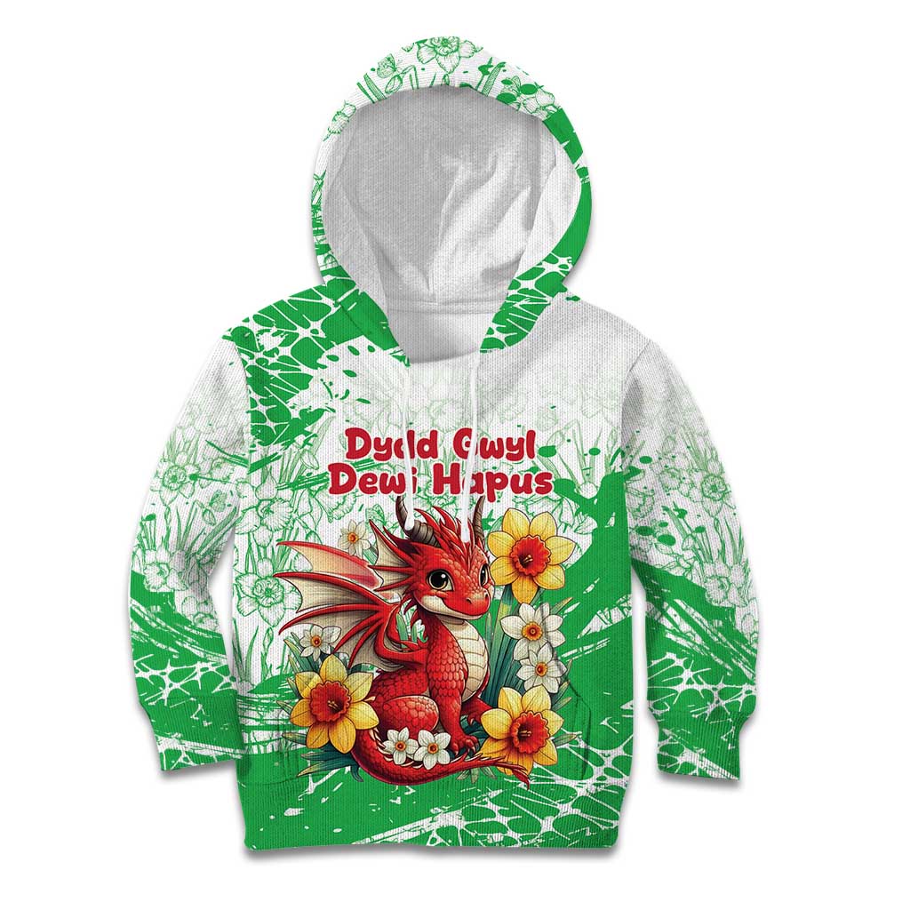 Wales Saint David’s Day Personalized Kid Hoodie Funny Welsh Dragon Daffodil - Wonder Print Shop