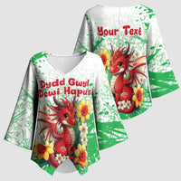 Wales Saint David’s Day Personalized Kimono Sleeve Blouse Funny Welsh Dragon Daffodil - Wonder Print Shop