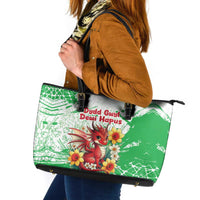Wales Saint David’s Day Personalized Leather Tote Bag Funny Welsh Dragon Daffodil - Wonder Print Shop