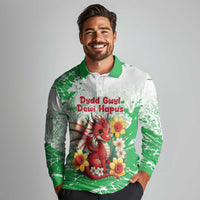 Wales Saint David’s Day Personalized Long Sleeve Polo Shirt Funny Welsh Dragon Daffodil - Wonder Print Shop