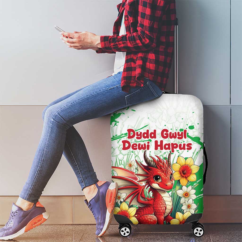 Wales Saint David’s Day Personalized Luggage Cover Funny Welsh Dragon Daffodil - Wonder Print Shop