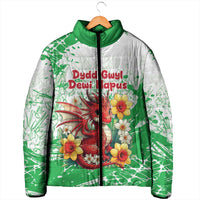 Wales Saint David’s Day Personalized Padded Jacket Funny Welsh Dragon Daffodil - Wonder Print Shop