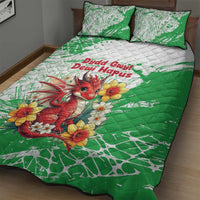 Wales Saint David’s Day Personalized Quilt Bed Set Funny Welsh Dragon Daffodil - Wonder Print Shop