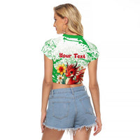 Wales Saint David’s Day Personalized Raglan Cropped T Shirt Funny Welsh Dragon Daffodil - Wonder Print Shop