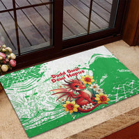 Wales Saint David’s Day Personalized Rubber Doormat Funny Welsh Dragon Daffodil - Wonder Print Shop