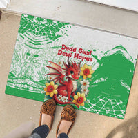 Wales Saint David’s Day Personalized Rubber Doormat Funny Welsh Dragon Daffodil - Wonder Print Shop