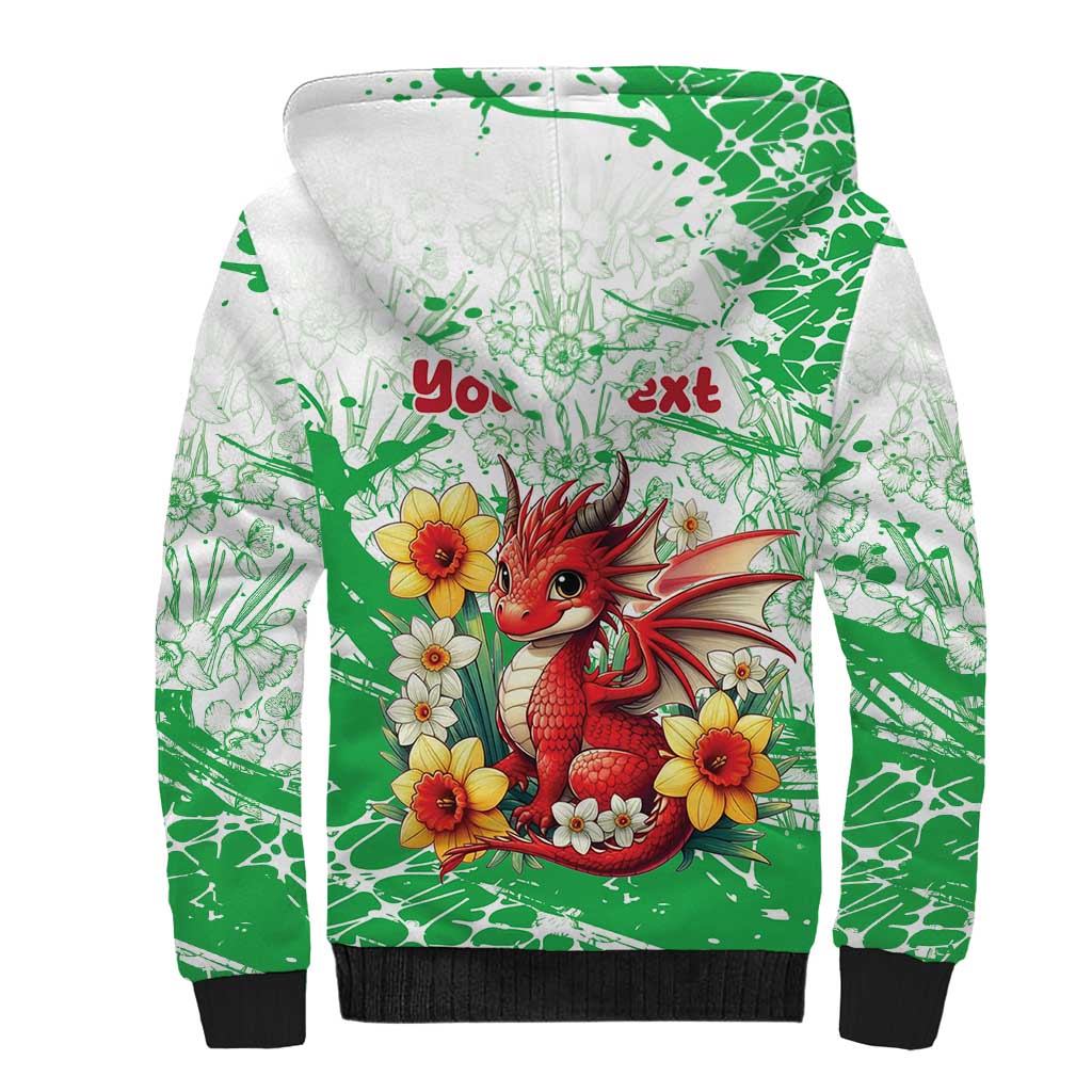 Wales Saint David’s Day Personalized Sherpa Hoodie Funny Welsh Dragon Daffodil - Wonder Print Shop