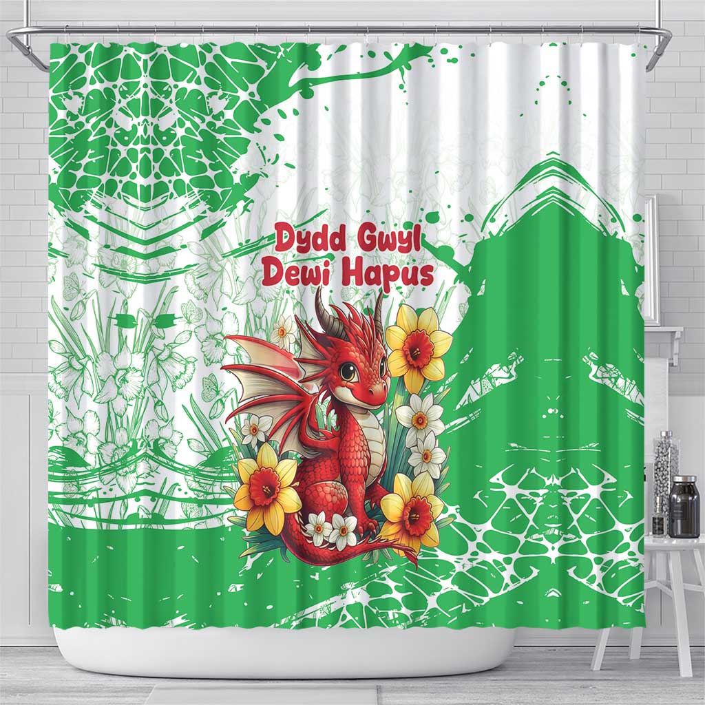 Wales Saint David’s Day Personalized Shower Curtain Funny Welsh Dragon Daffodil - Wonder Print Shop