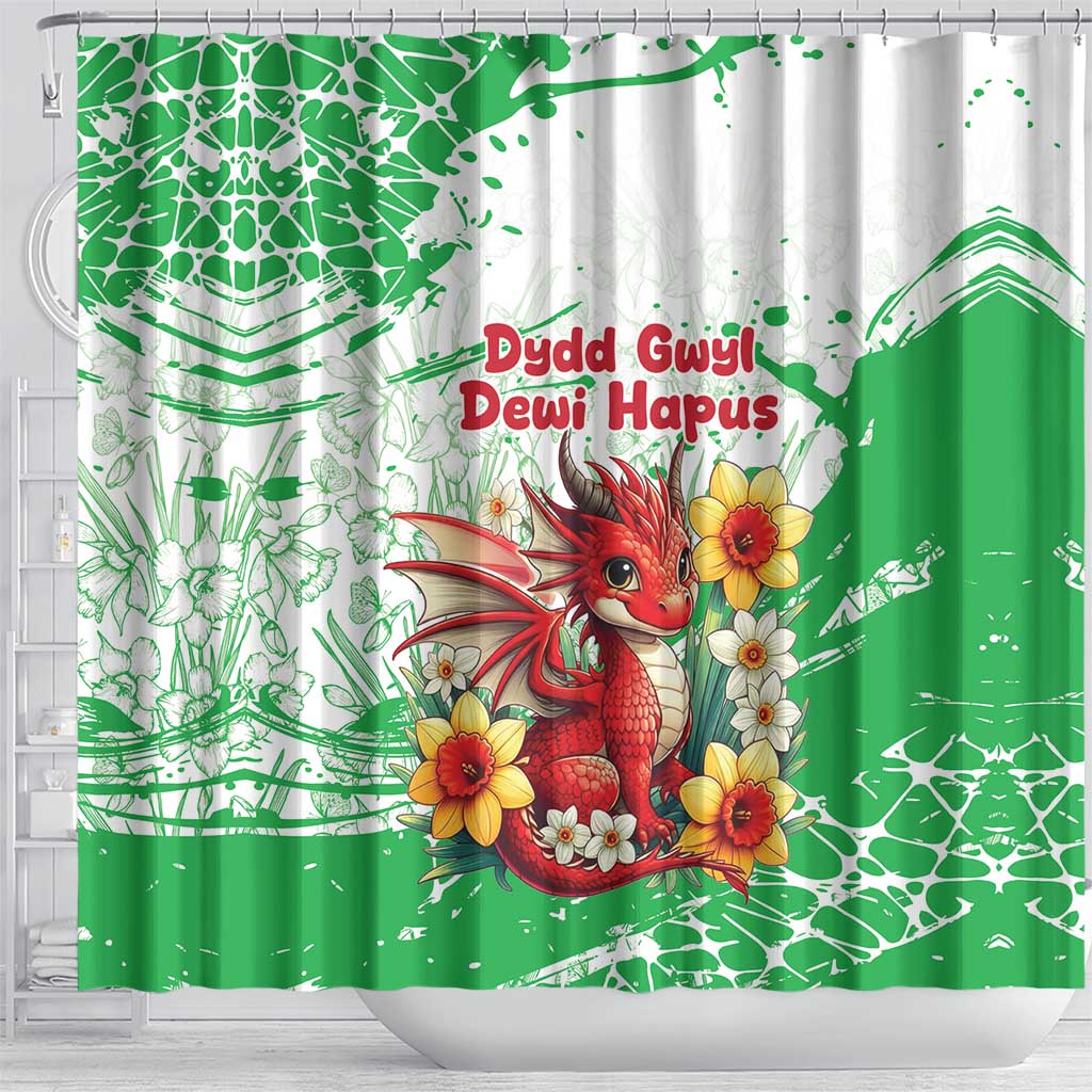 Wales Saint David’s Day Personalized Shower Curtain Funny Welsh Dragon Daffodil - Wonder Print Shop
