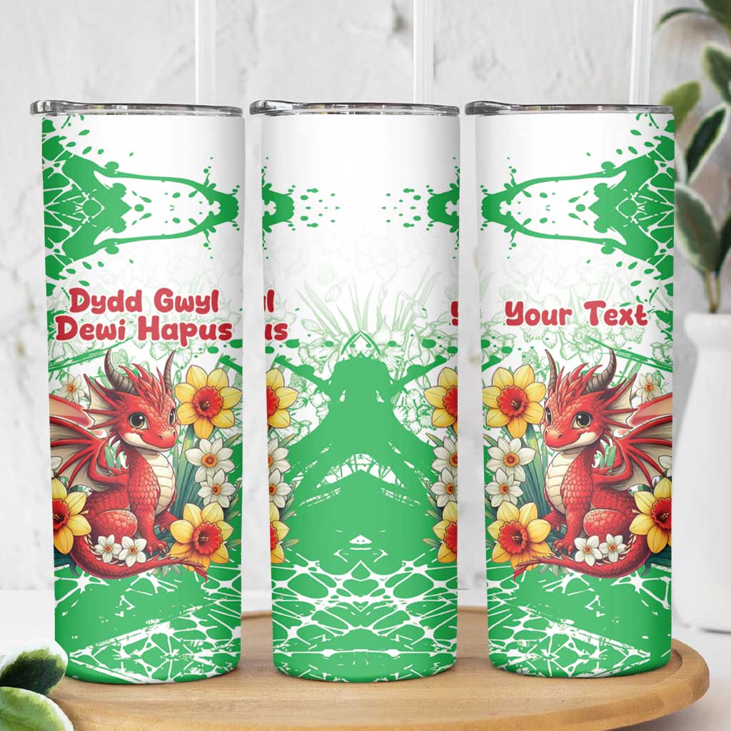 Wales Saint David’s Day Personalized Skinny Tumbler Funny Welsh Dragon Daffodil - Wonder Print Shop