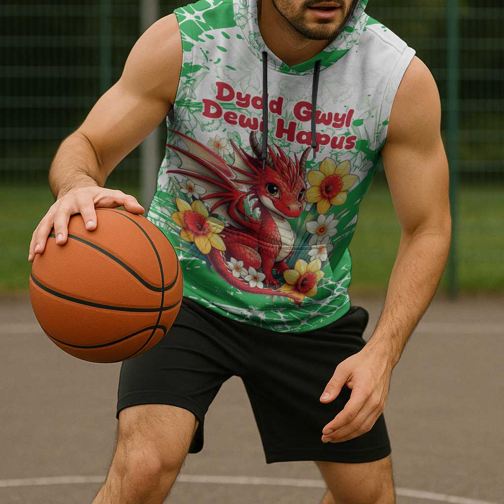 Wales Saint David’s Day Personalized Sleeveless Hoodie Funny Welsh Dragon Daffodil - Wonder Print Shop