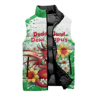 Wales Saint David’s Day Personalized Sleeveless Puffer Jacket Funny Welsh Dragon Daffodil - Wonder Print Shop