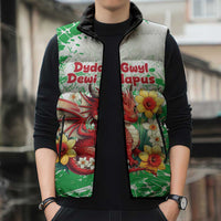 Wales Saint David’s Day Personalized Sleeveless Puffer Jacket Funny Welsh Dragon Daffodil - Wonder Print Shop