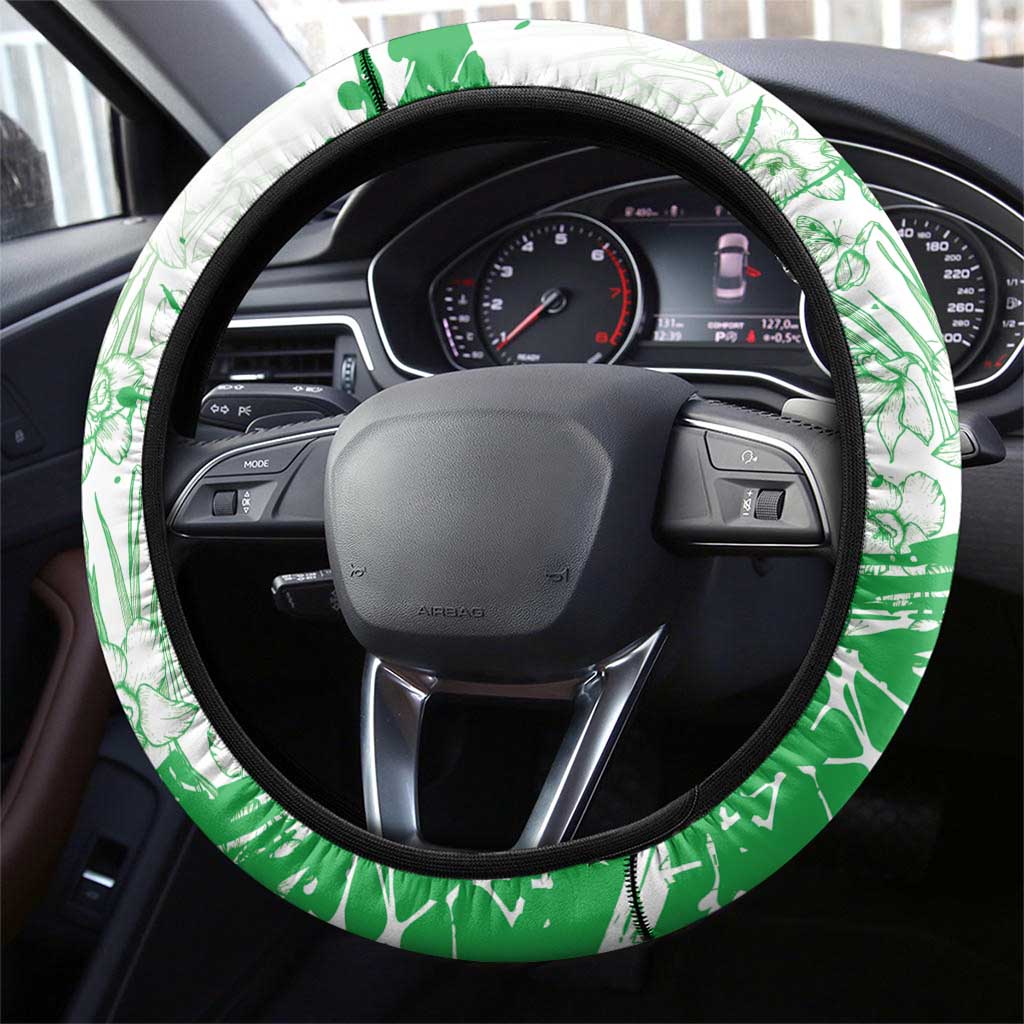 Wales Saint David’s Day Steering Wheel Cover Funny Welsh Dragon Daffodil - Wonder Print Shop