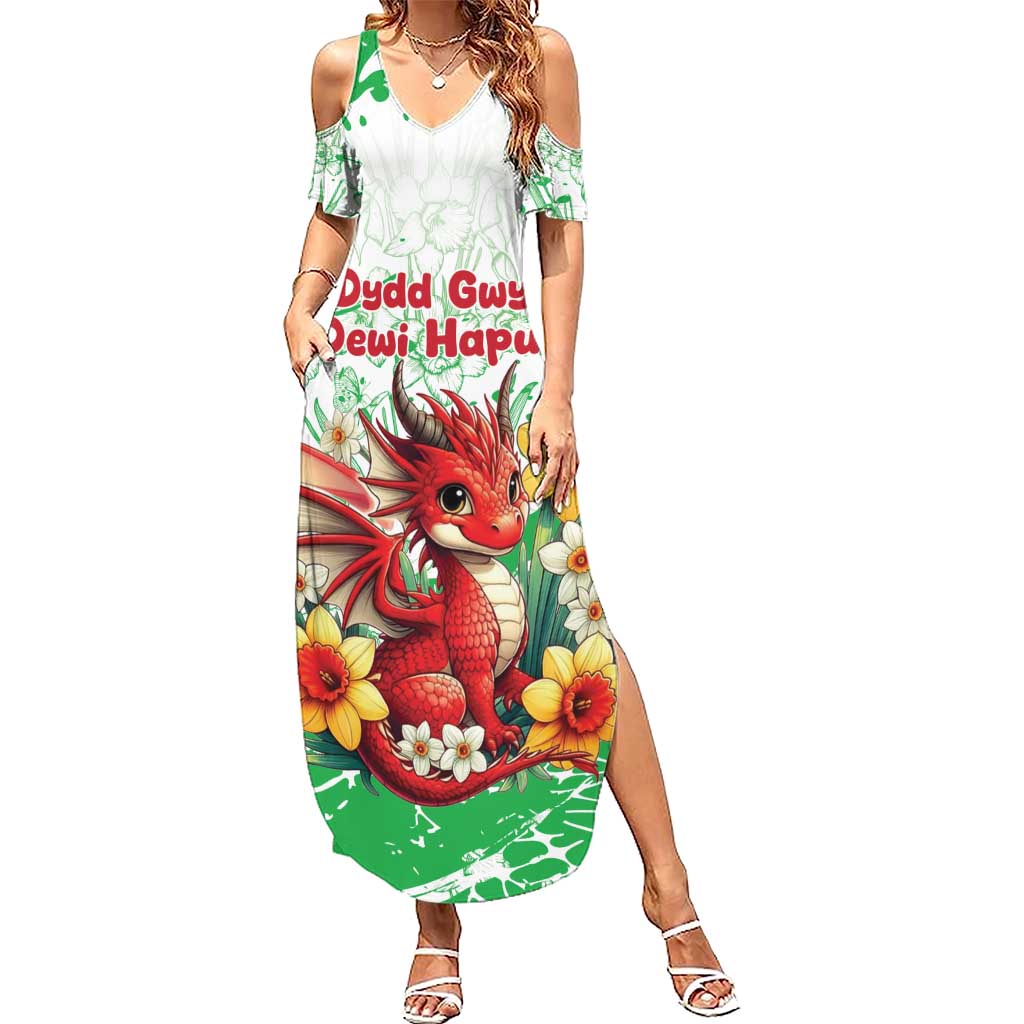 Wales Saint David’s Day Personalized Summer Maxi Dress Funny Welsh Dragon Daffodil - Wonder Print Shop