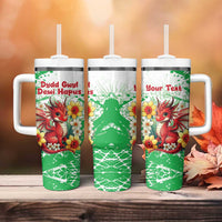 Wales Saint David’s Day Personalized Tumbler With Handle Funny Welsh Dragon Daffodil - Wonder Print Shop