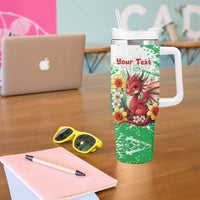 Wales Saint David’s Day Personalized Tumbler With Handle Funny Welsh Dragon Daffodil - Wonder Print Shop