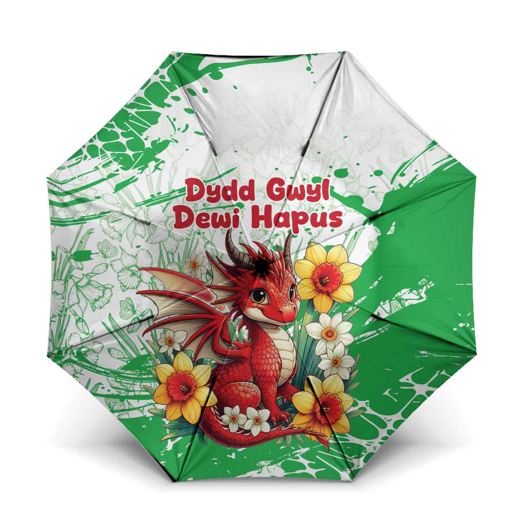 Wales Saint David’s Day Personalized Umbrella Funny Welsh Dragon Daffodil - Wonder Print Shop