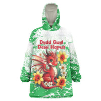 Wales Saint David’s Day Personalized Wearable Blanket Hoodie Funny Welsh Dragon Daffodil - Wonder Print Shop