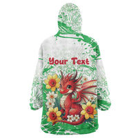 Wales Saint David’s Day Personalized Wearable Blanket Hoodie Funny Welsh Dragon Daffodil - Wonder Print Shop