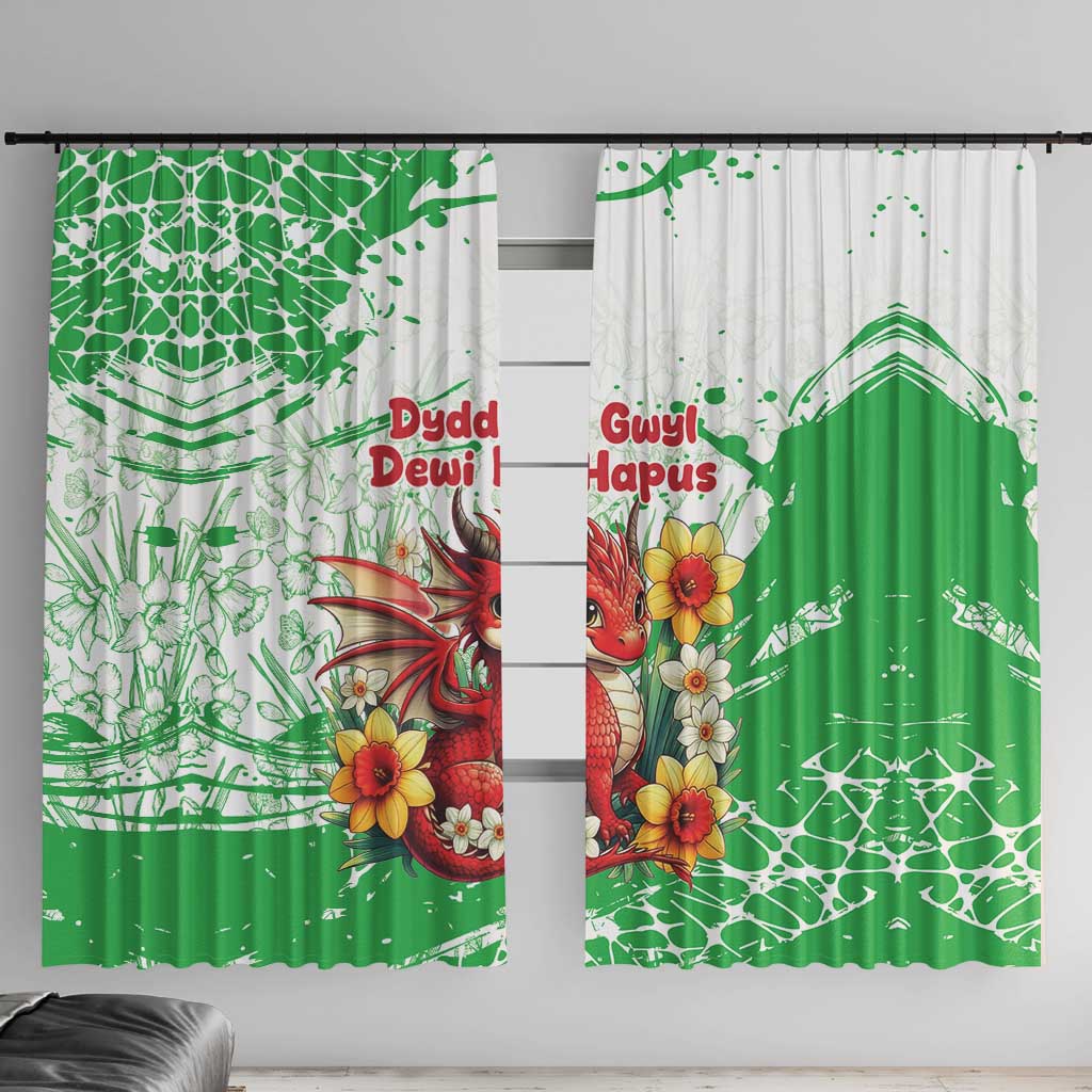 Wales Saint David’s Day Personalized Window Curtain Funny Welsh Dragon Daffodil - Wonder Print Shop