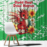 Wales Saint David’s Day Personalized Window Curtain Funny Welsh Dragon Daffodil - Wonder Print Shop