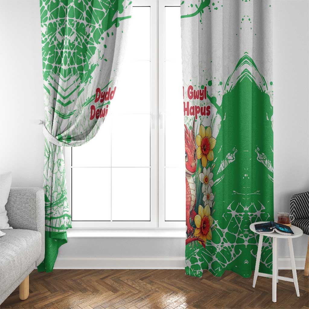 Wales Saint David’s Day Personalized Window Curtain Funny Welsh Dragon Daffodil - Wonder Print Shop