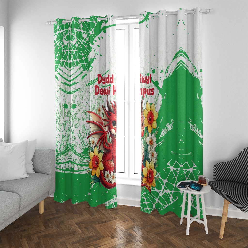 Wales Saint David’s Day Personalized Window Curtain Funny Welsh Dragon Daffodil - Wonder Print Shop