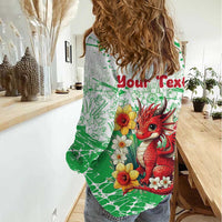 Wales Saint David’s Day Personalized Women Casual Shirt Funny Welsh Dragon Daffodil - Wonder Print Shop