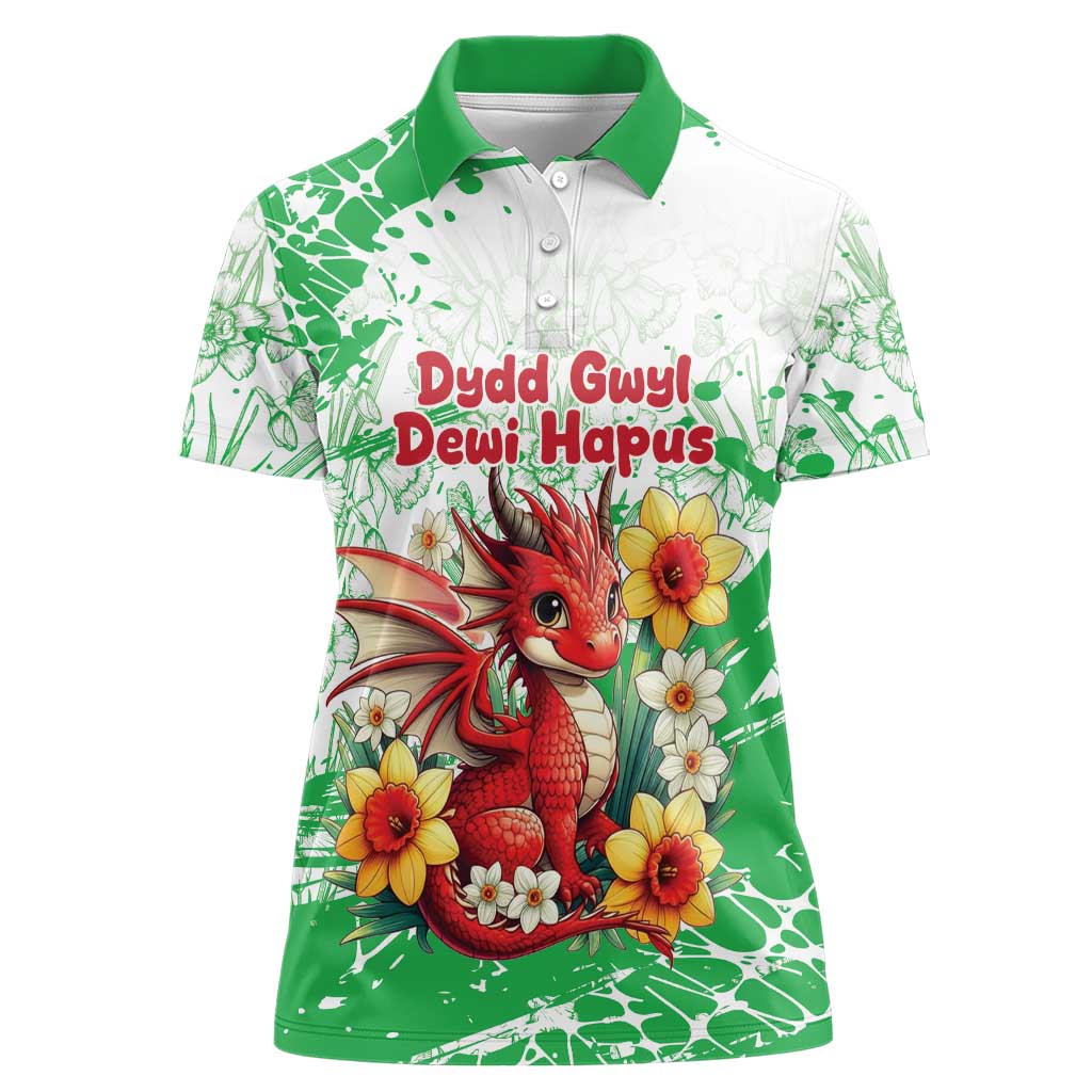 Wales Saint David’s Day Personalized Women Polo Shirt Funny Welsh Dragon Daffodil - Wonder Print Shop