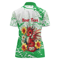 Wales Saint David’s Day Personalized Women Polo Shirt Funny Welsh Dragon Daffodil - Wonder Print Shop
