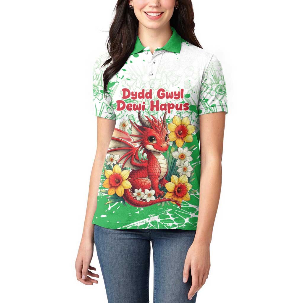 Wales Saint David’s Day Personalized Women Polo Shirt Funny Welsh Dragon Daffodil - Wonder Print Shop