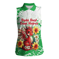Wales Saint David’s Day Personalized Women Sleeveless Polo Shirt Funny Welsh Dragon Daffodil - Wonder Print Shop