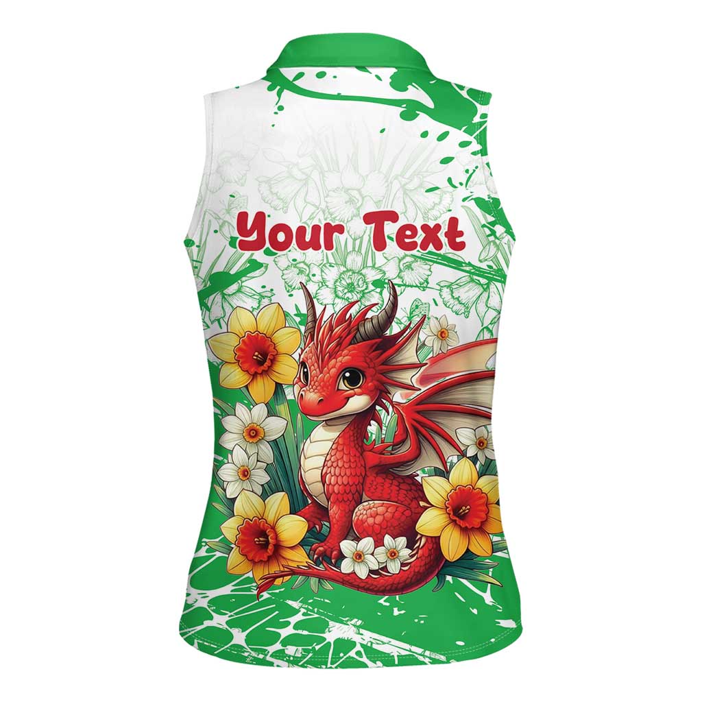 Wales Saint David’s Day Personalized Women Sleeveless Polo Shirt Funny Welsh Dragon Daffodil - Wonder Print Shop